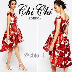 Chi Chi London Petite High Low Floral Dress.